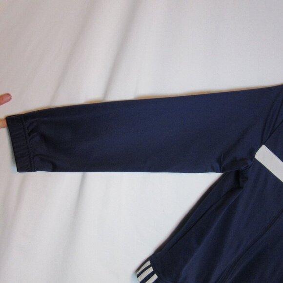 Adidas Track Jacket Medium Navy Blue Embroidered Logo Y2K Zip Up - Picture 5 of 7